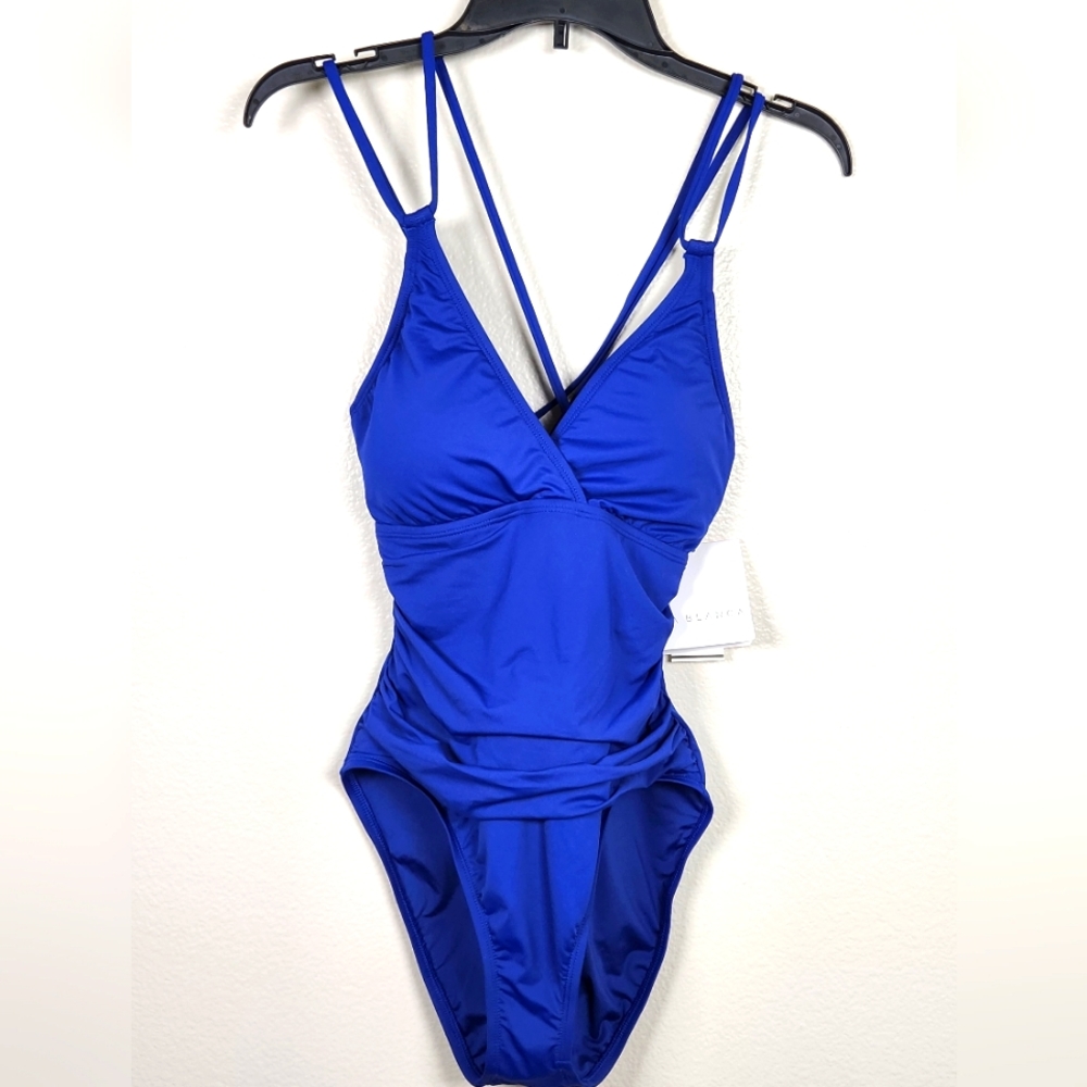LA BLANCA Island Goddess Surplice Mio One-Piece Swimsuit - Picture 3 of 7